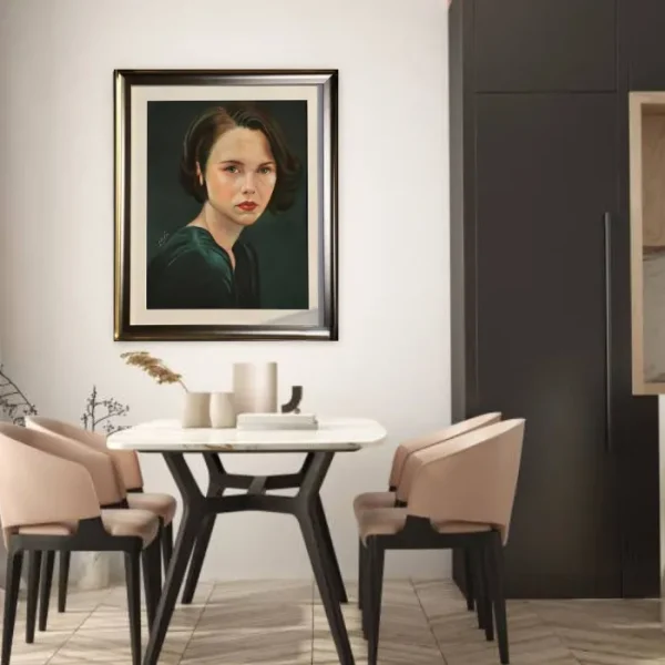 نقاشی پاستل چهره دختر