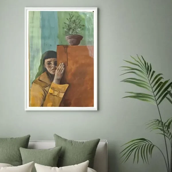 تابلو نقاشی دختر منتظر