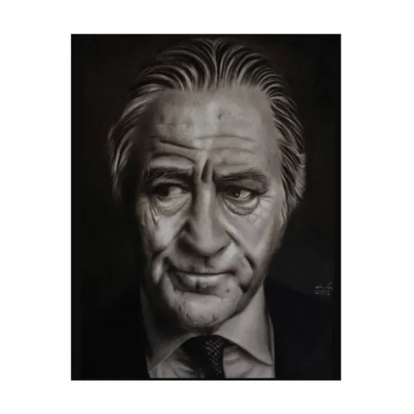 تابلو نقاشی سیاه قلم چهره معروف