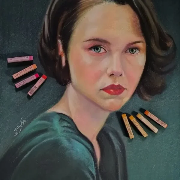 نقاشی پاستل چهره دختر