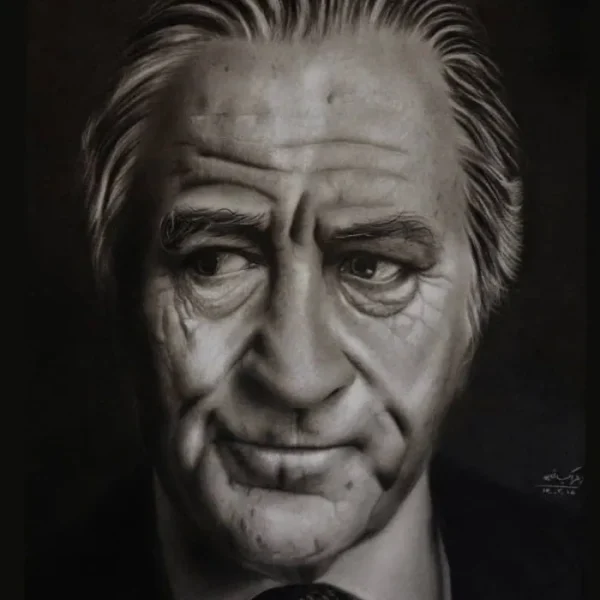 تابلو نقاشی سیاه قلم چهره معروف