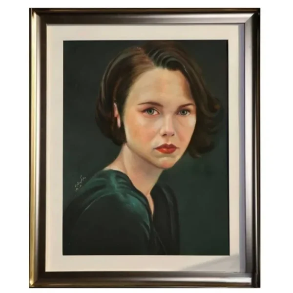 نقاشی پاستل چهره دختر