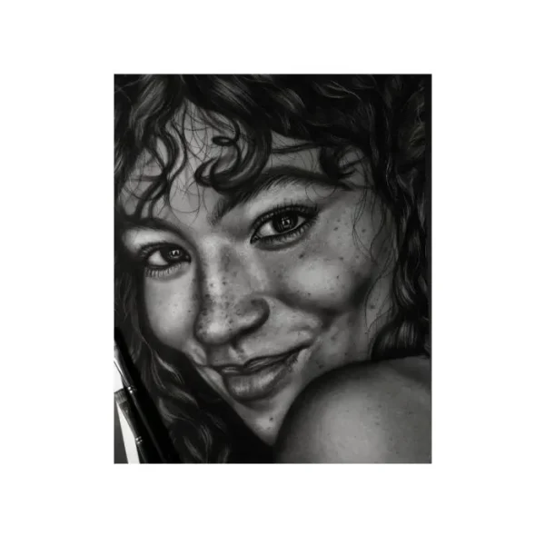 تابلو نقاشی چهره سیاه قلم