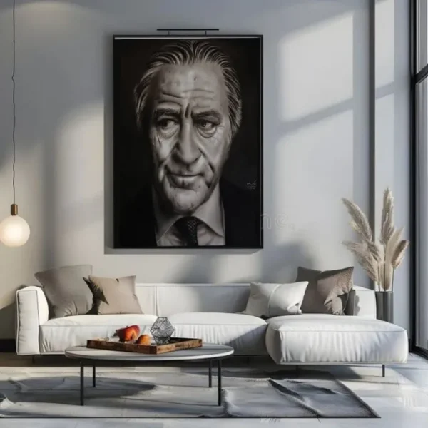 تابلو نقاشی سیاه قلم چهره معروف
