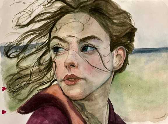 نقاشی چهره با آبرنگ