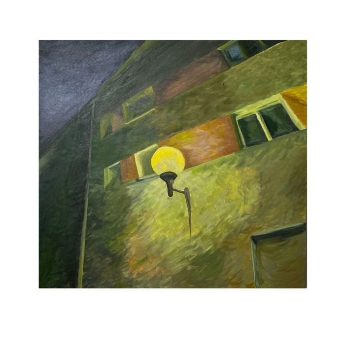 تابلو نقاشی با نمای شبانه شهر