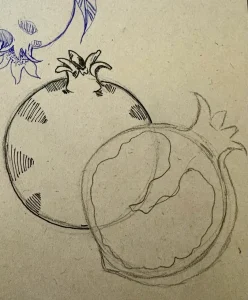 نقاشی شب یلدا دخترانه